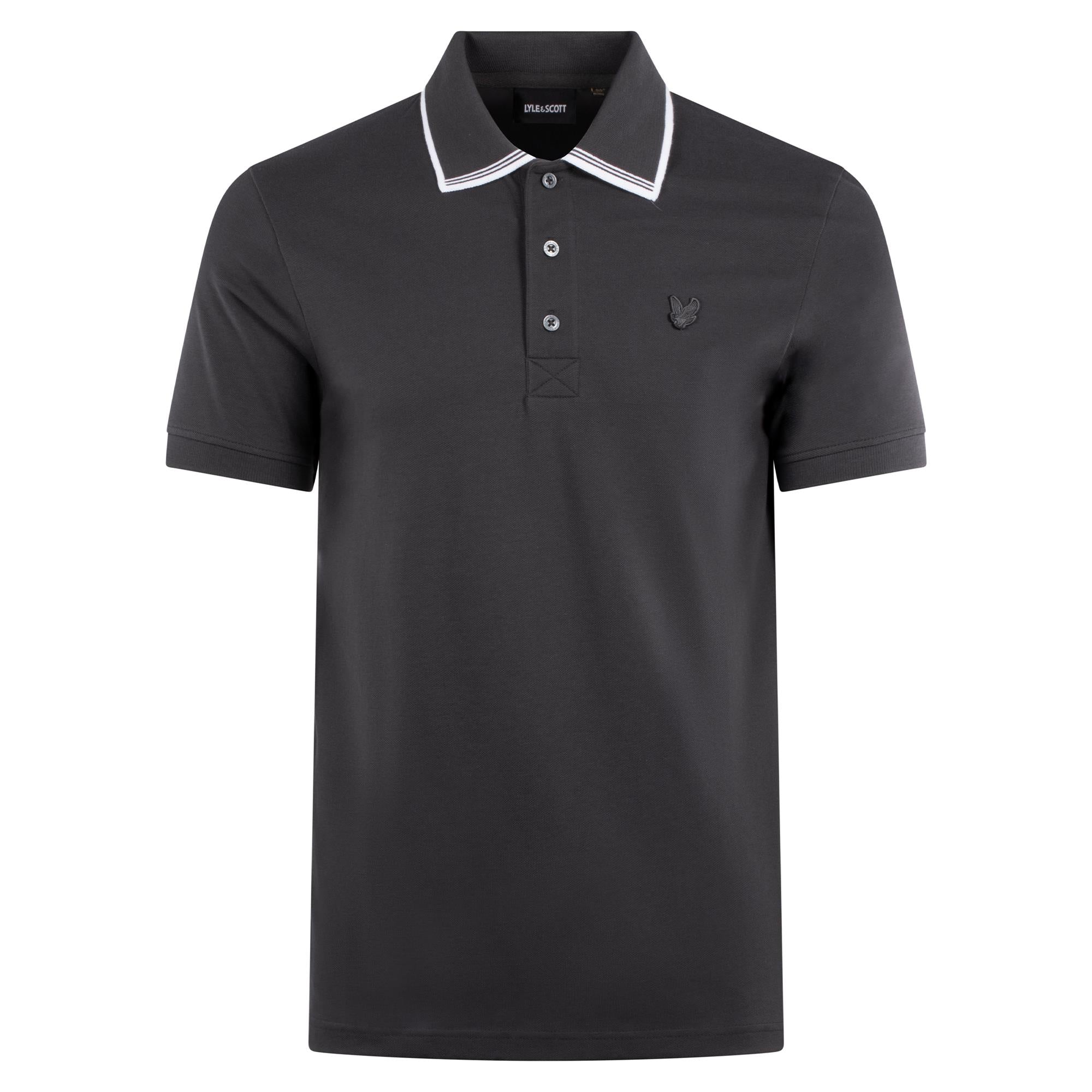 Lyle & Scott Tipped Superfine Polo Shirt Gunmetal